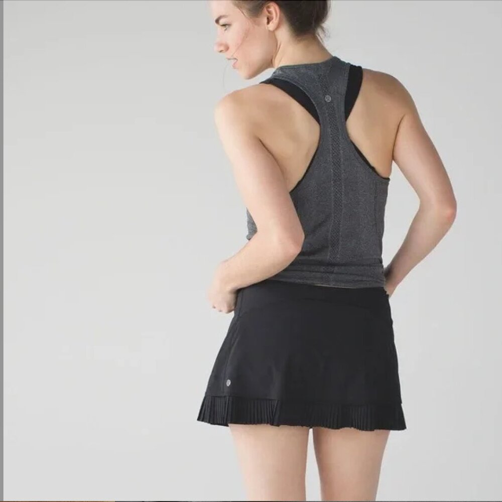 lululemon athletica Black Tennis Skirt with Pleated Hem